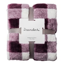 Gingham Faux Fur Throw